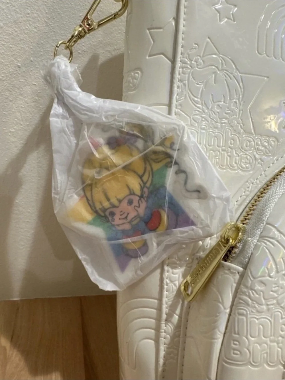 Loungefly Rainbow Brite Iridescent Convertible Tote and Bag Charm NWT